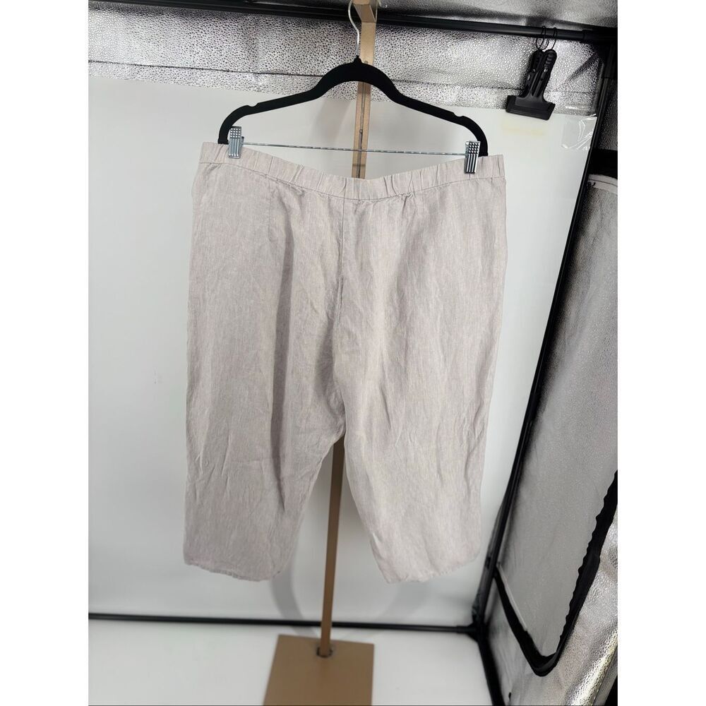 J.Jill Love Linen Natural Beige Cropped Pants Pull-On Elastic Waist Pockets XL - Picture 11 of 11